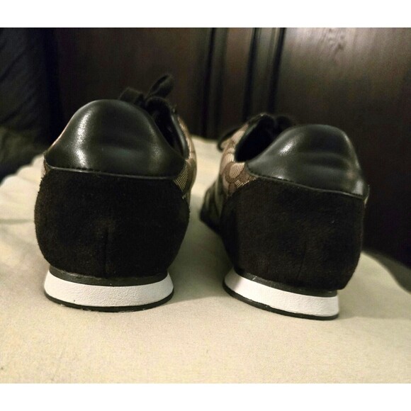 Coach Kelson Sneakers Signature AUTHENTIC Pre-owned 9.5M Khaki Chestnut Brown - Picture 4 of 5